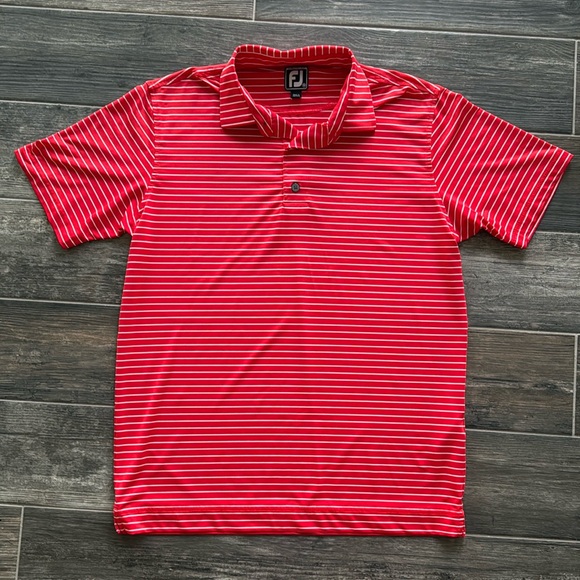 FootJoy Other - FootJoy Red Striped Polo - Size Medium